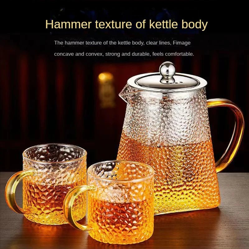 Hammer Glass Teapot With Stainless Steel Filter - Casatrail.com