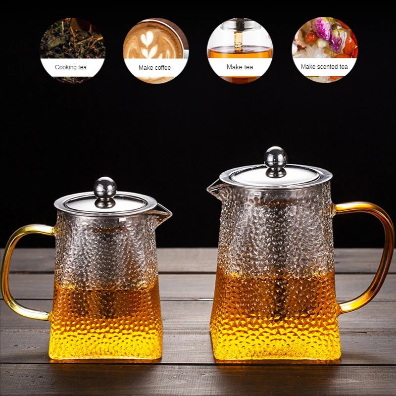 Hammer Glass Teapot With Stainless Steel Filter - Casatrail.com