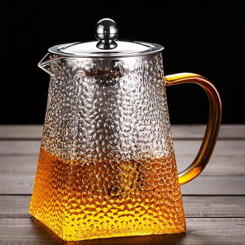 Hammer Glass Teapot With Stainless Steel Filter - Casatrail.com