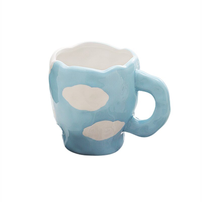 Hand - painted Flower Ceramic Coffee Cup with Saucer - Casatrail.com