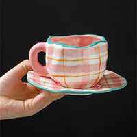 Thumbnail for Hand - painted Flower Ceramic Coffee Cup with Saucer - Casatrail.com