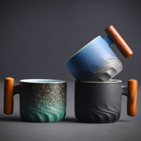 Thumbnail for Handmade Exquisite Vintage Coffee Cup with Wooden Handle - Casatrail.com