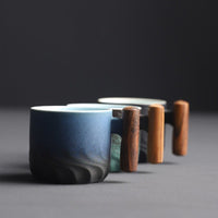 Thumbnail for Handmade Exquisite Vintage Coffee Cup with Wooden Handle - Casatrail.com