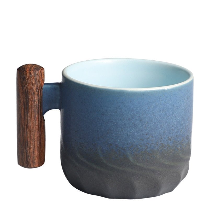 Handmade Exquisite Vintage Coffee Cup with Wooden Handle - Casatrail.com