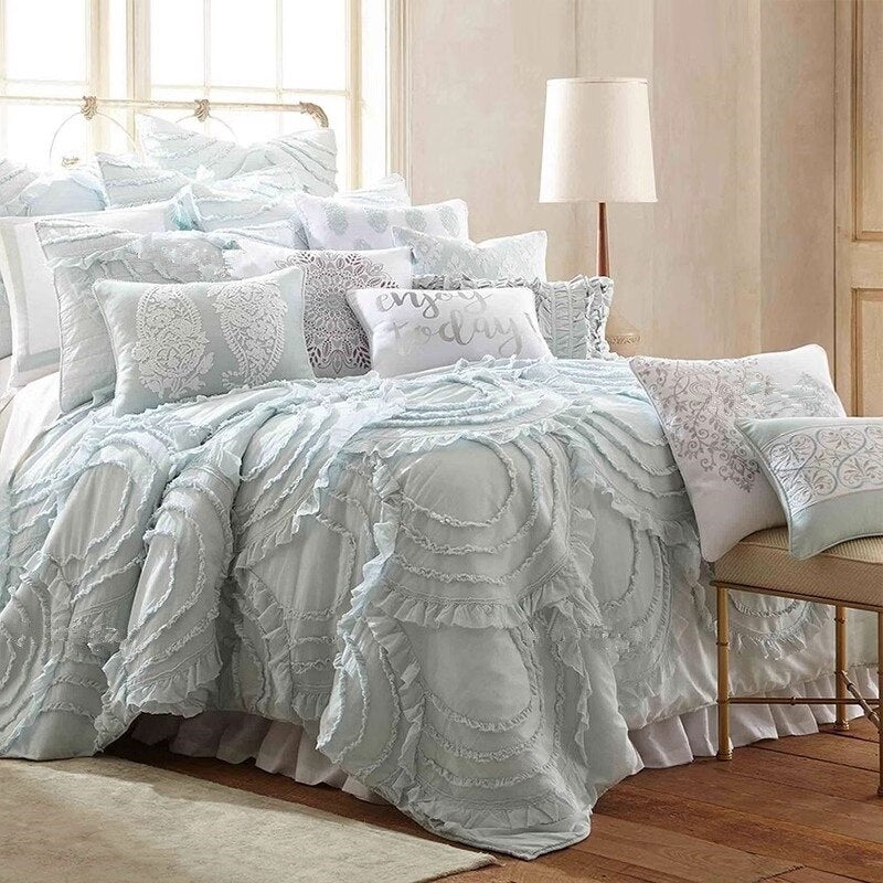 Handmade Lace Cotton Quilt Set - 3pcs Bedspread - Casatrail.com