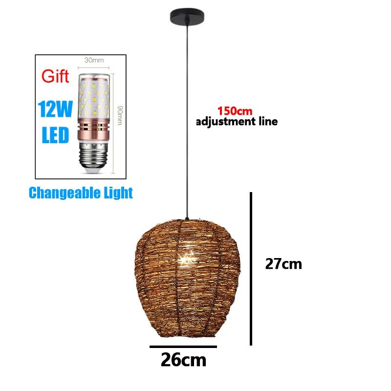 Handmade Rattan Bamboo Chandelier - Casatrail.com