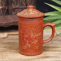 Thumbnail for Handmade Yixing Purple Clay Tea Mug with Lid and Infuser - Casatrail.com