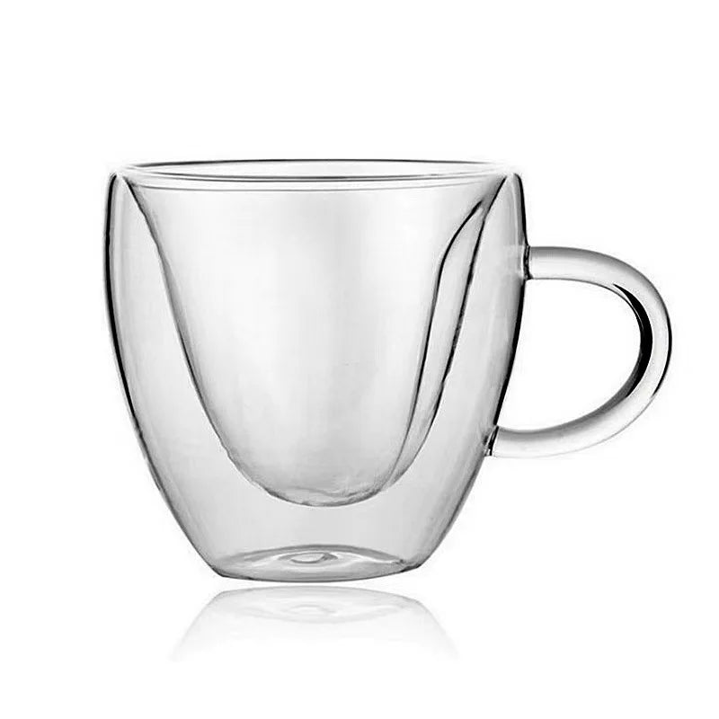 Heart Love Shape Glass Coffee Mug - Casatrail.com