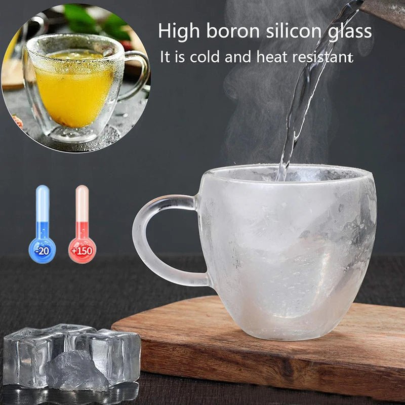 Heart Love Shape Glass Coffee Mug - Casatrail.com