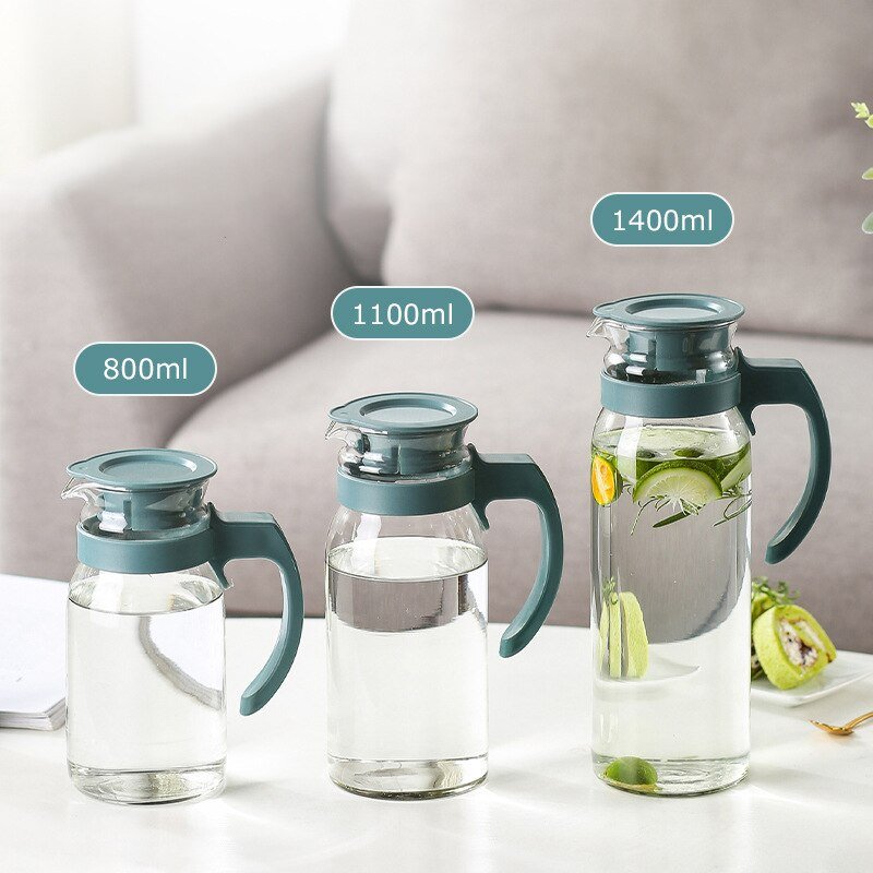 Heat Resistant Glass Water Pitcher with Lid and Handle - Casatrail.com