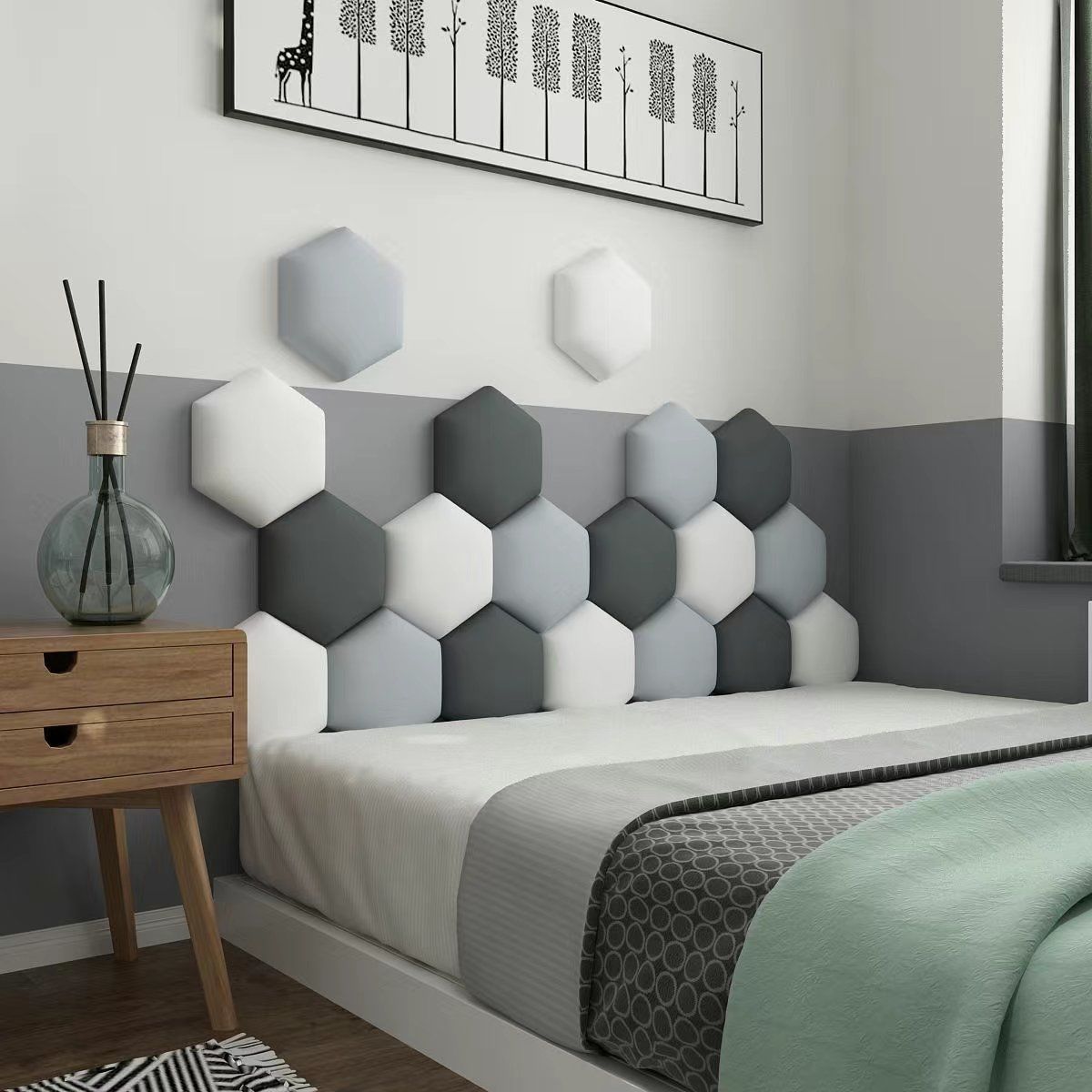 Hexagon Adhesive Bed Headboard - Casatrail.com