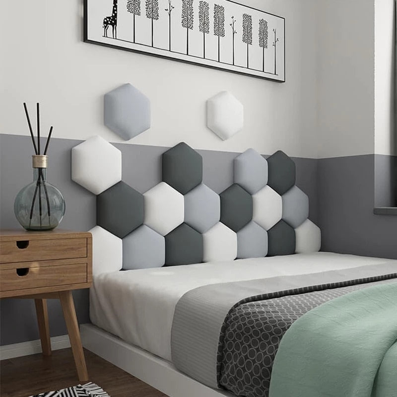 Hexagonal Bed Headboard 3D Wall Stickers - Casatrail.com