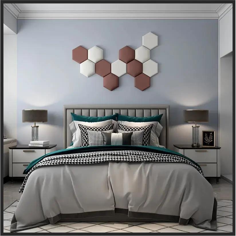 Hexagonal Bed Headboard 3D Wall Stickers - Casatrail.com