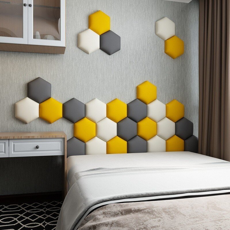 Hexagonal Bed Headboard 3D Wall Stickers - Casatrail.com