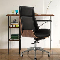 Thumbnail for High - Back Bentwood Swivel Office Chair with Micro Fiber Leather - Casatrail.com