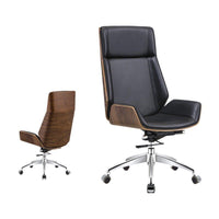 Thumbnail for High - Back Bentwood Swivel Office Chair with Micro Fiber Leather - Casatrail.com