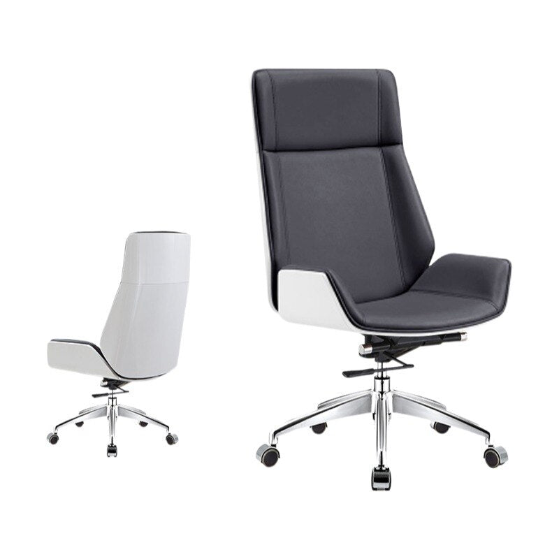 High - Back Bentwood Swivel Office Chair with Micro Fiber Leather - Casatrail.com