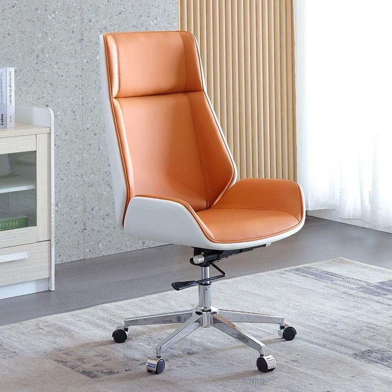 High - Back Bentwood Swivel Office Chair with Micro Fiber Leather - Casatrail.com