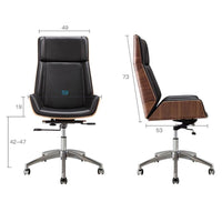 Thumbnail for High - Back Bentwood Swivel Office Chair with Micro Fiber Leather - Casatrail.com