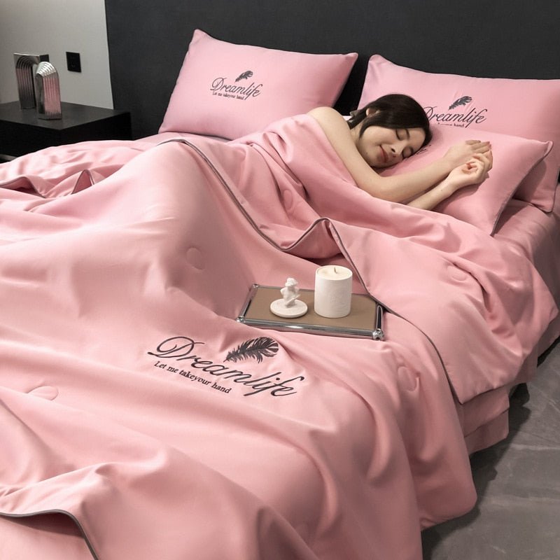 High - end Embroidery Summer Thin Blanket - Casatrail.com