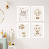 Thumbnail for Hot Air Balloon Bear Canvas Nursery Art - Casatrail.com