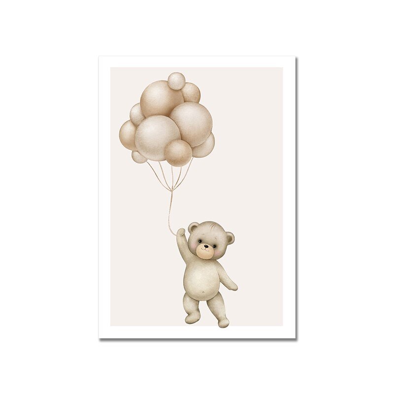 Hot Air Balloon Bear Canvas Nursery Art - Casatrail.com