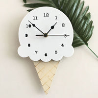 Thumbnail for Ice Cream Shape Non - Ticking Wood Wall Clock Kids Room Decor - Casatrail.com