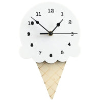 Thumbnail for Ice Cream Shape Non - Ticking Wood Wall Clock Kids Room Decor - Casatrail.com