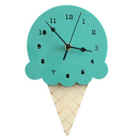 Thumbnail for Ice Cream Shape Non - Ticking Wood Wall Clock Kids Room Decor - Casatrail.com