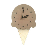 Thumbnail for Ice Cream Shape Non - Ticking Wood Wall Clock Kids Room Decor - Casatrail.com