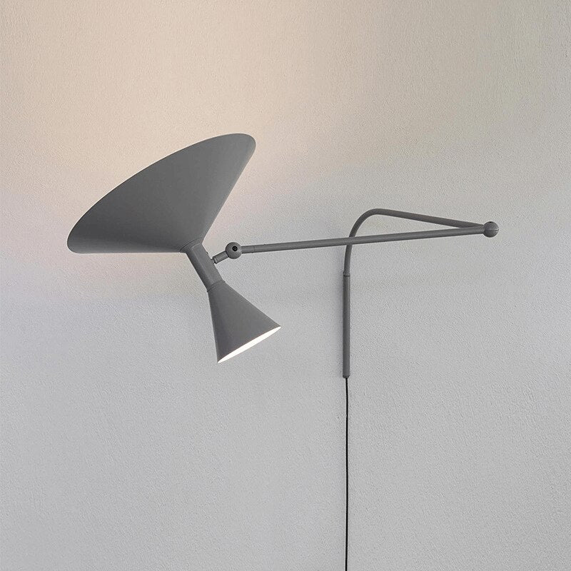 Indoor Swing Arm Wall Lamp with Switch - Industrial Style - Casatrail.com