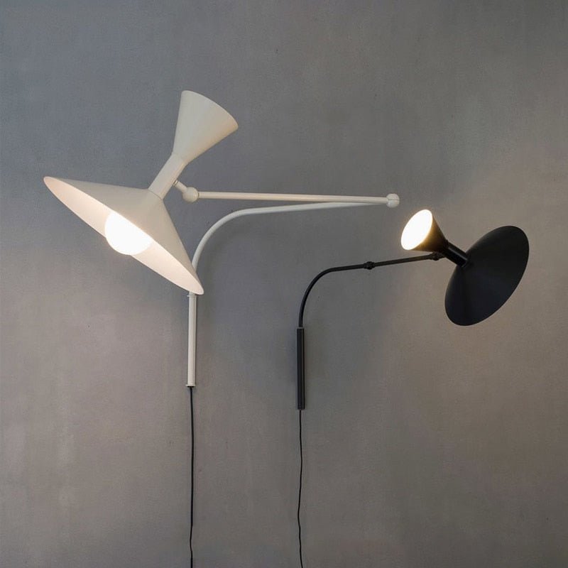 Indoor Swing Arm Wall Lamp with Switch - Industrial Style - Casatrail.com