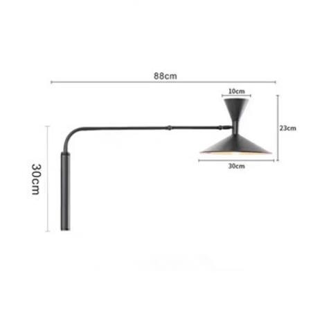 Indoor Swing Arm Wall Lamp with Switch - Industrial Style - Casatrail.com