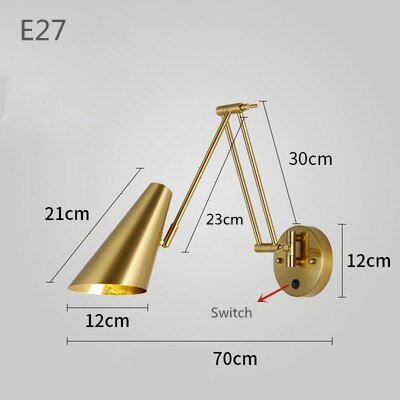 Indoor Touch Sensor Wall Lights Adjustable Swing Long Arm LED Lamps - Casatrail.com