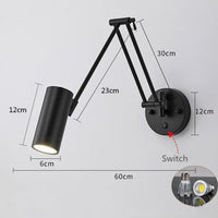Thumbnail for Indoor Touch Sensor Wall Lights Adjustable Swing Long Arm LED Lamps - Casatrail.com