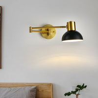 Thumbnail for Industrial Gold Black Iron LED Wall Lamp - Adjustable Swing Long Arm - Casatrail.com