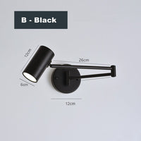 Thumbnail for Industrial Gold Black Iron LED Wall Lamp - Adjustable Swing Long Arm - Casatrail.com