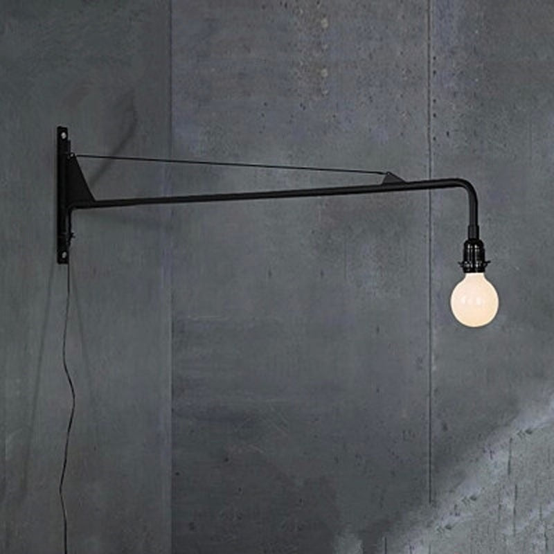 Industrial Pipe Wall Lamp with Long Arm Swing - Casatrail.com