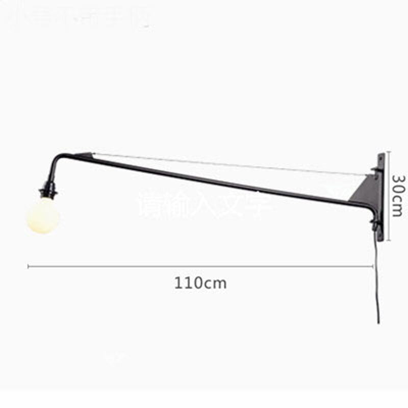 Industrial Pipe Wall Lamp with Long Arm Swing - Casatrail.com