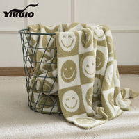 Thumbnail for Internet Smile Meme Pattern Blanket with Cute Checkerboard Design - Casatrail.com