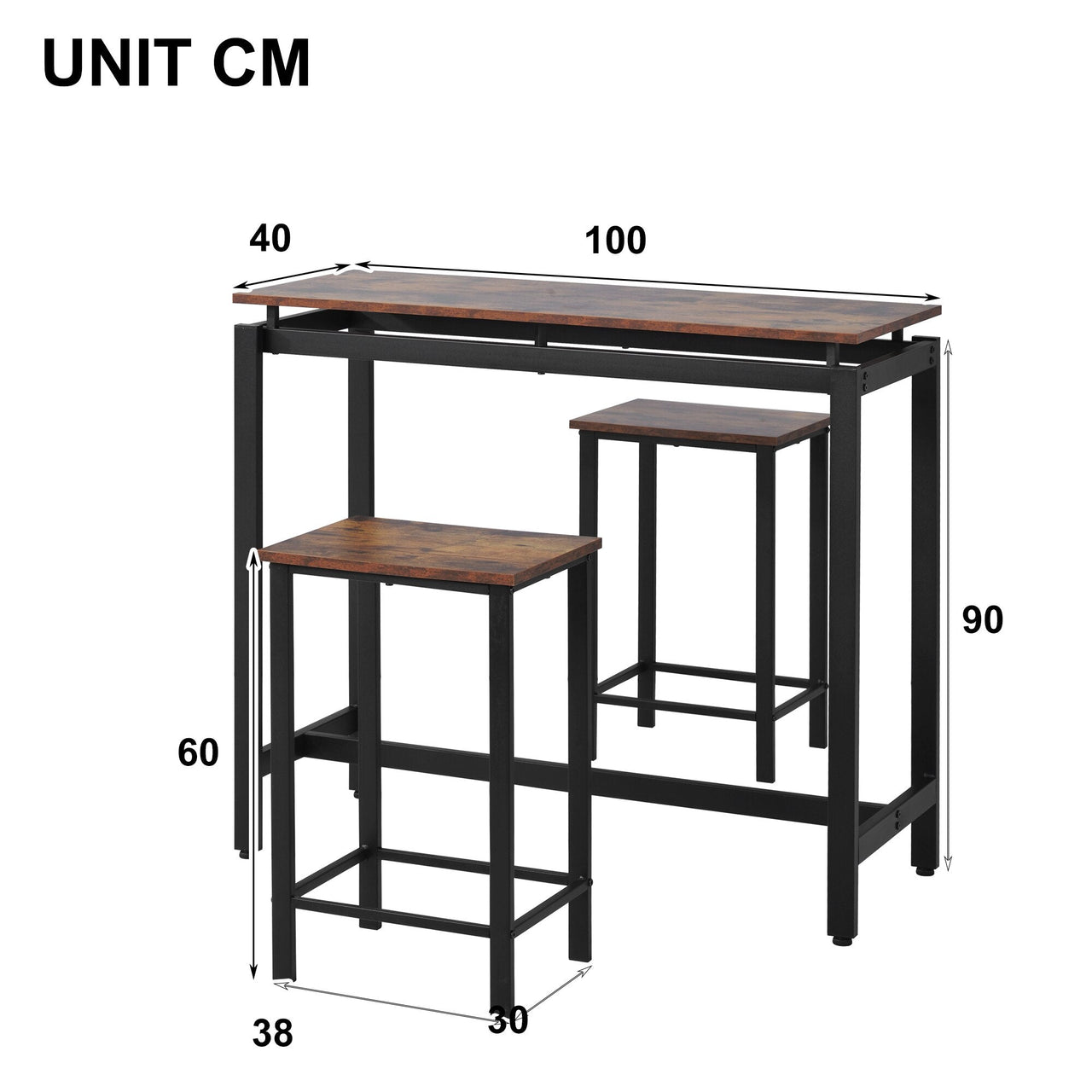 Ironwood Table and Chairs - Space Saving Dining Set - Casatrail.com