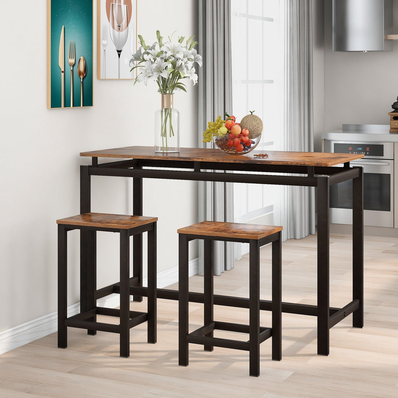 Ironwood Table and Chairs - Space Saving Dining Set - Casatrail.com