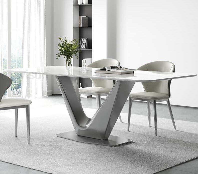 Italian Designer Dining Table with V - shape Base - Casatrail.com