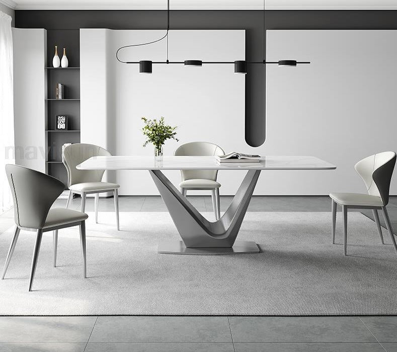 Italian Designer Dining Table with V - shape Base - Casatrail.com