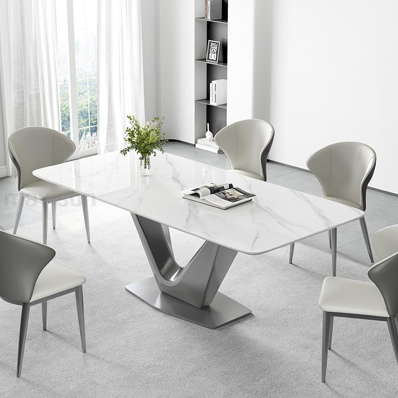 Italian Designer Dining Table with V - shape Base - Casatrail.com