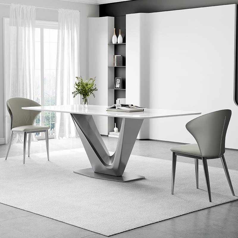 Italian Designer Dining Table with V - shape Base - Casatrail.com