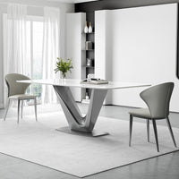 Thumbnail for Italian Designer Dining Table with V - shape Base - Casatrail.com