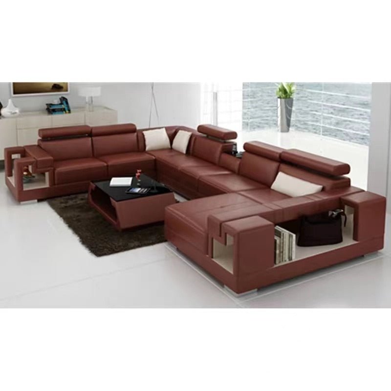 Italian Genuine Leather Sectional Sofa - Casatrail.com