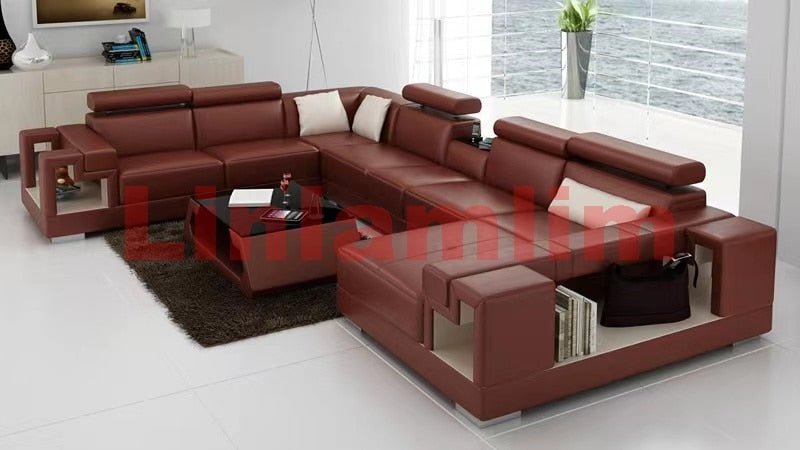 Italian Genuine Leather Sectional Sofa - Casatrail.com