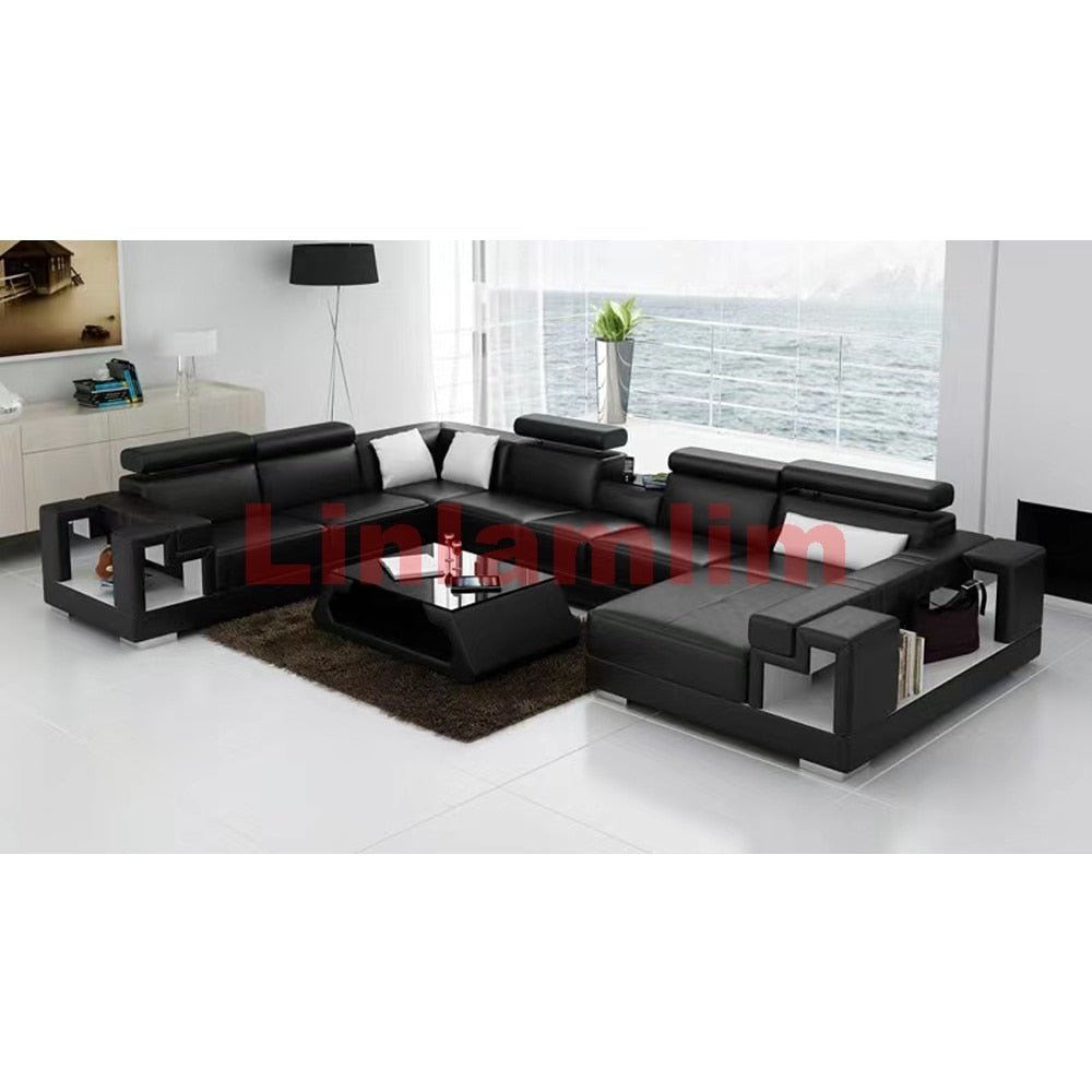 Italian Genuine Leather Sectional Sofa - Casatrail.com